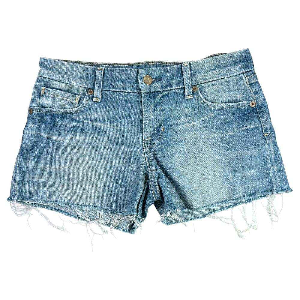 Citizens of Humanity Low Rise Distressed Denim Cutoff Jean Shorts Womens Size 27